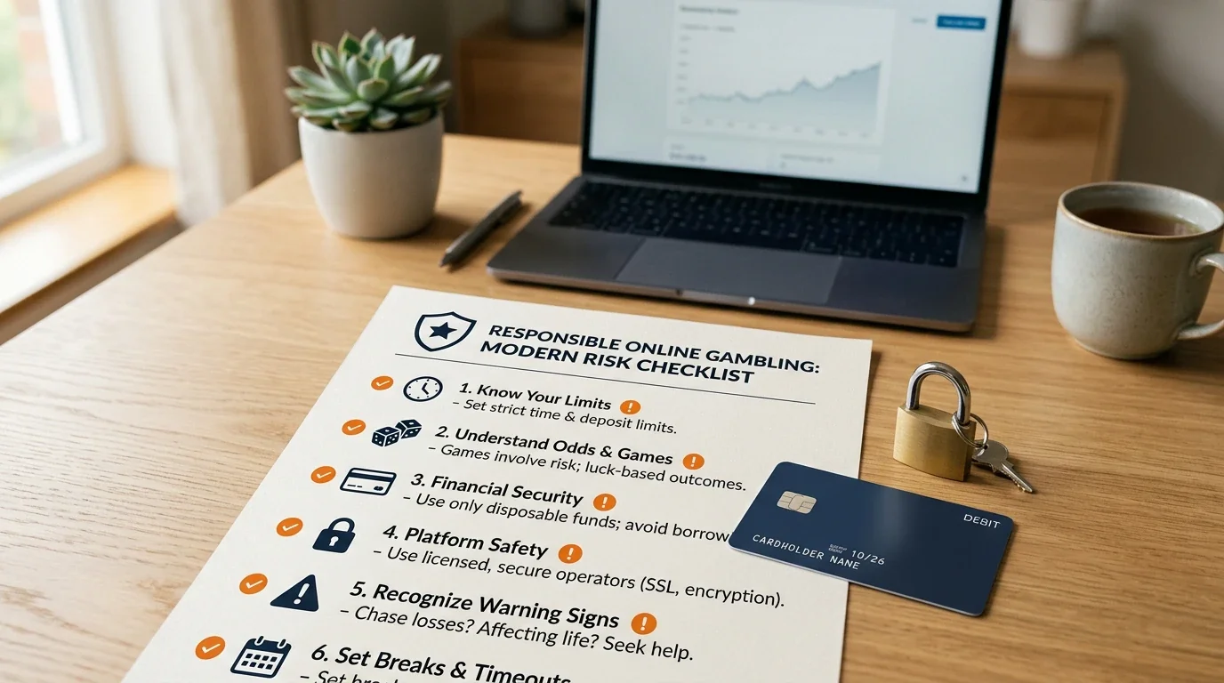 Checklist met betaalkaart, slot en waarschuwingssymbolen